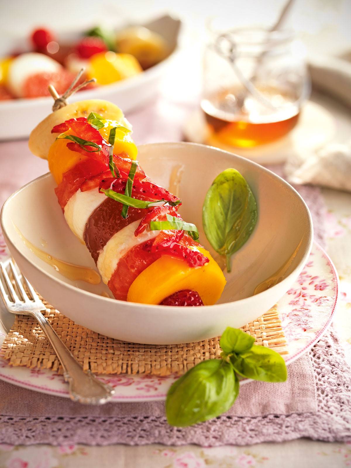 Receta de brochetas de frutas. 