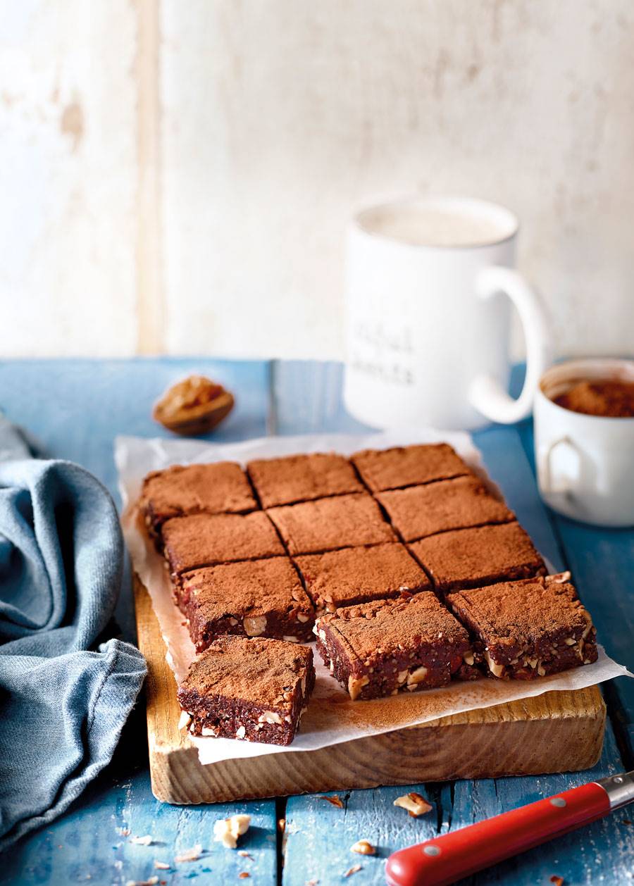 Comida saludable: receta de brownie vegano.