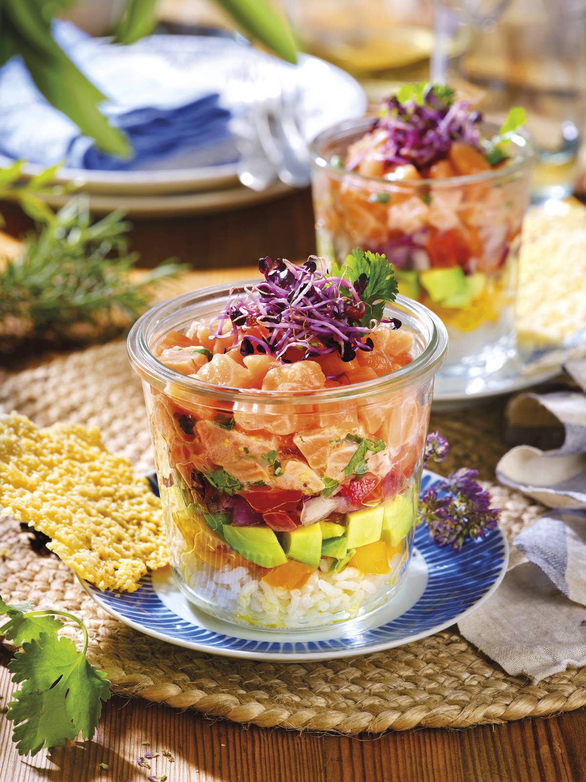 Tartar de salmón y aguacate. 