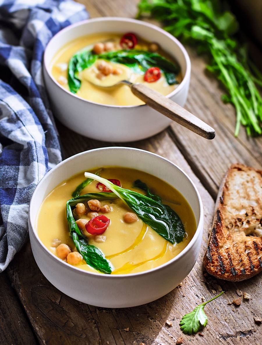 Comida saludable: receta de crema de garbanzos. 