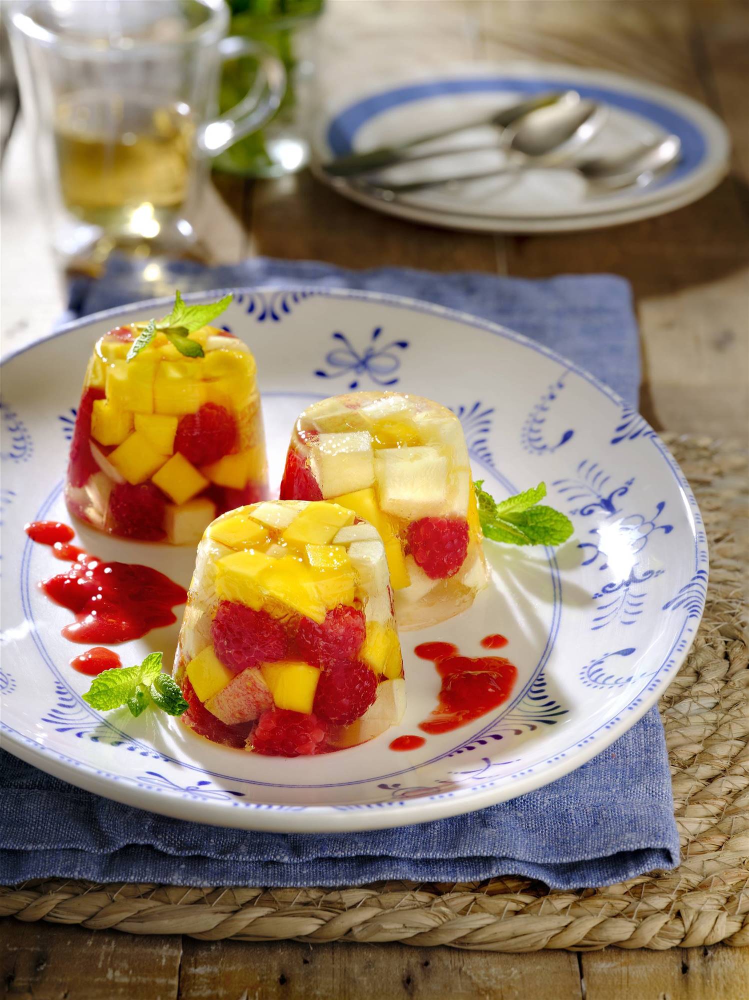 Receta de fan de gelatina de frutas. 