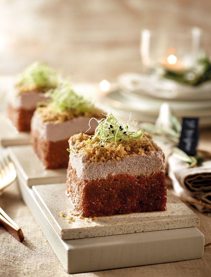 Comida saludable: receta de raw musaka de nueces y champiñones. 