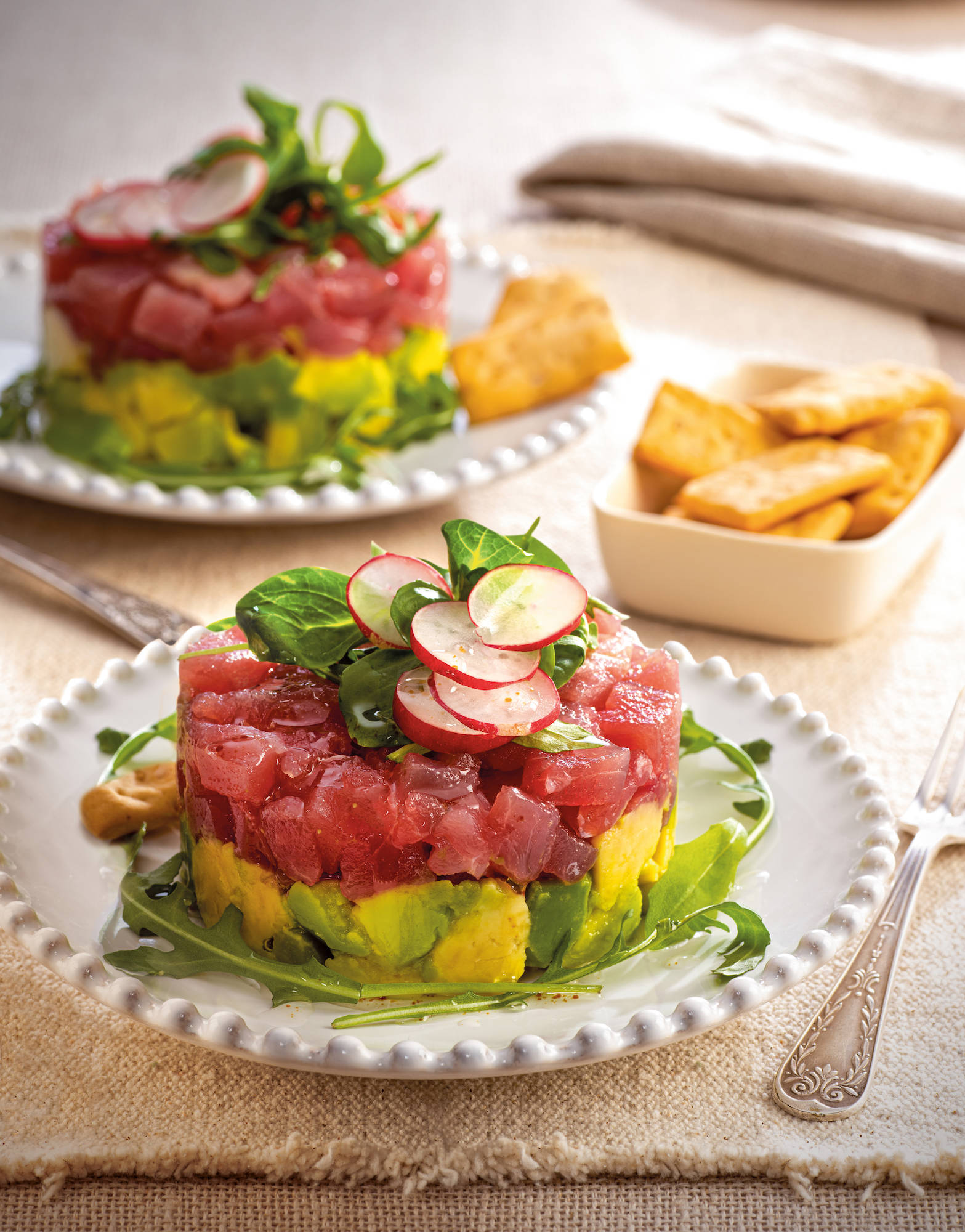 Tartar de atún y aguacate.